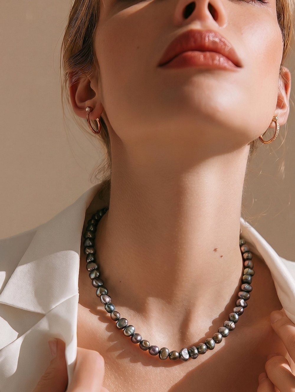 Elegant Genuine Black Freshwater Pearl Necklace